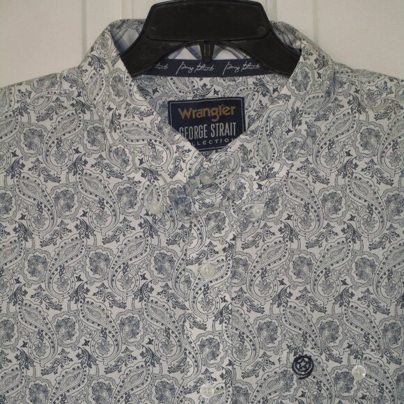 Wrangler George Strait Mens L/S Paisley Cotton Button Down Dress Shirt-Size 2XLT - Picture 3 of 3